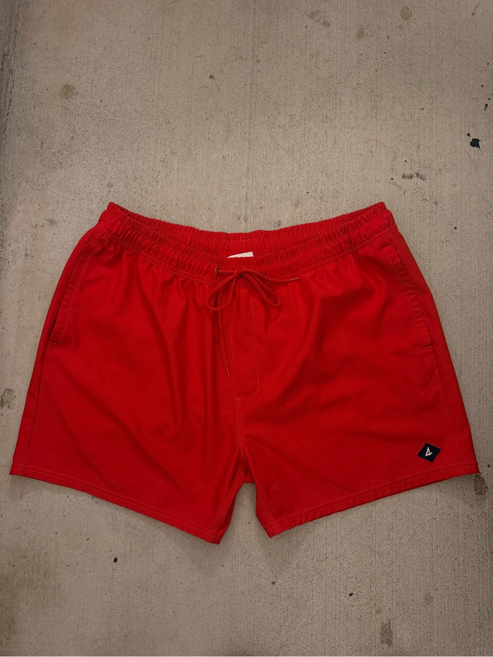 Men's Sperry Red Swim Trunks with Elastic Waist